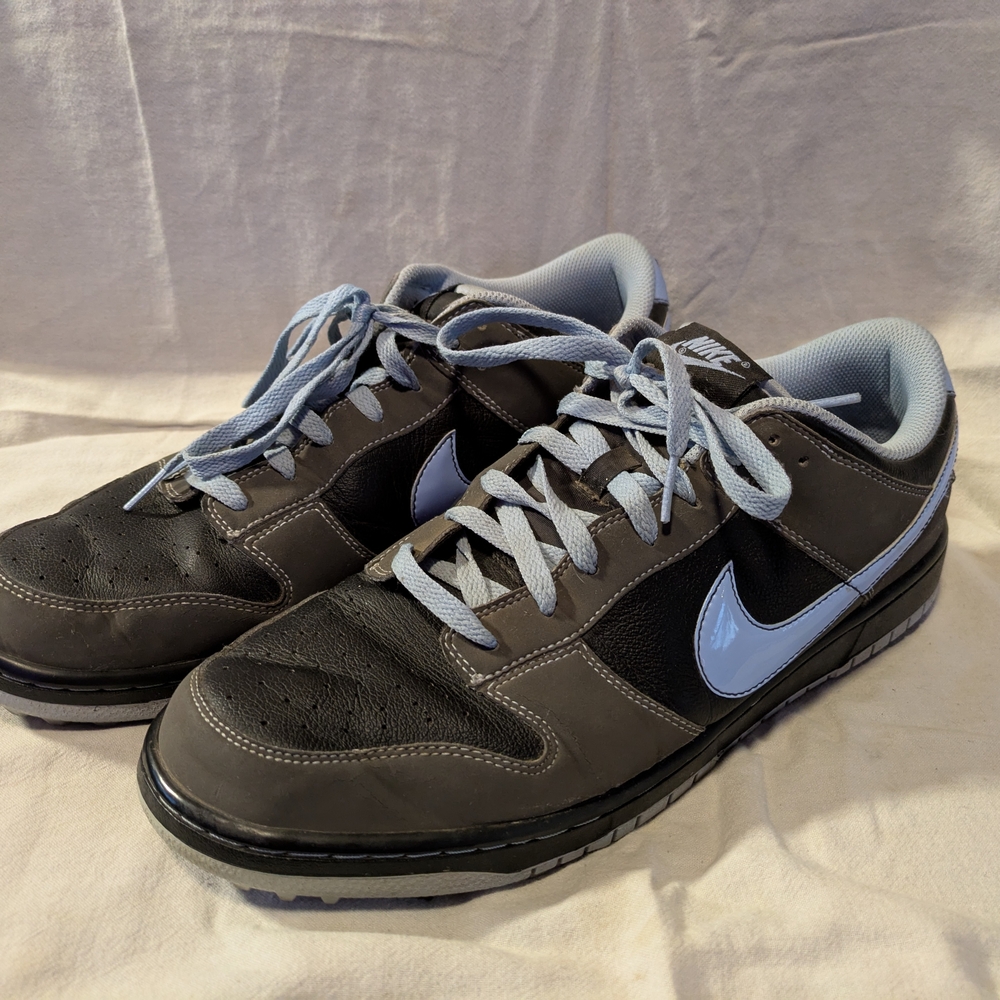 Nike Men's Low-Top Athletic Sneakers Golf Shoes Spikes Black and Light Blue